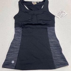 Athleta Black Gray High Support All Sport Tank XS